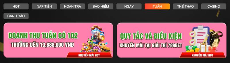 Bùng Nổ Khuyến Mãi 789BET – Thỏa Sức Cược, Rinh Ngàn Ưu Đãi 7 Doanh Thu Tuần Có 102 – Thưởng Đến 13,888,000 VND